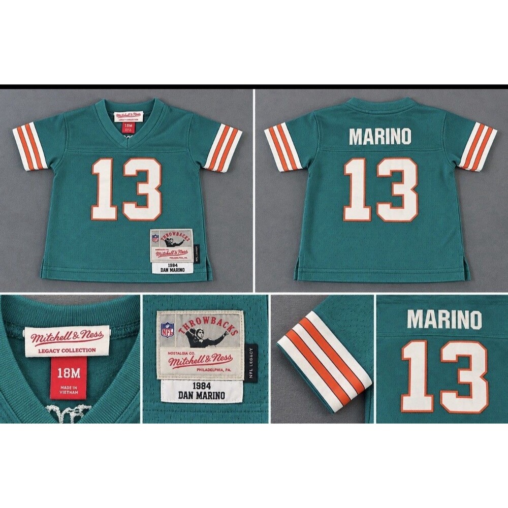 NWT Mitchell Ness NFL Miami Dolphins Dan Marino 13 Legacy Jersey Kids Toddler 2T